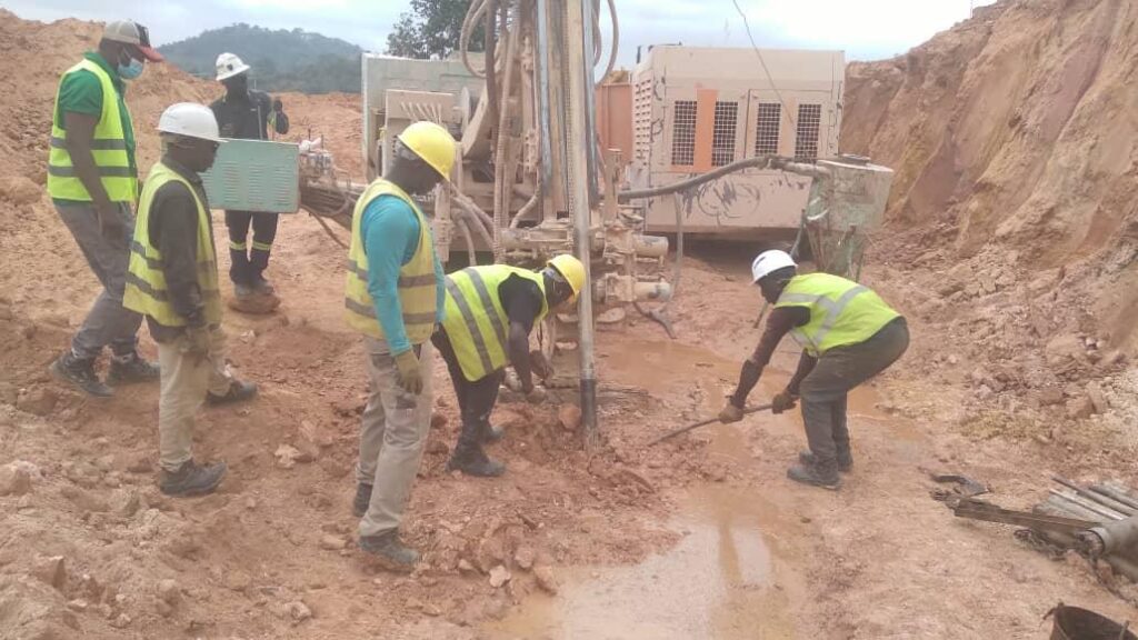 LWSC technical team conducting exploratory drilling and site monitoring